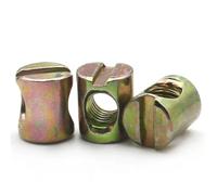 Écrous cylindriques pour meubles, Écrous filetés en T à tête marteau acier carbone M6 M8, lot de 10, plusieurs tailles(M8X17mm (10PCS))