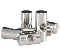 Écrous cylindriques pour meubles, Écrous M4 M5 M6 de baril trou croisé d'acier inoxydable for des meubles en bois(M6x28 (3Pcs))