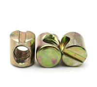 Écrous cylindriques pour meubles, Lot de 10 boulons à tête cylindrique M4-M8 et écrous goujons croisés zingués(M8x15mm)