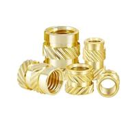Écrous d’insertion en laiton, Écrous d'insertion intégrés en laiton M5, Injection de chaleur thermofusible, impression 3D, longueurs filetage moleté 4-12mm(8mm,M5*7.5mm)