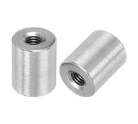 Écrous d'accouplement, 10 pièces écrous de connecteur ronds M6, écrou en acier inoxydable 304 11 mm longueur, goujon barre tige manchon for support, M6x11x10(M5x15x12mm)