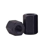 Écrous D'accouplement À Tige Hexagonale Noire En Acier, 2 50 Pièces, Filetage De Connexion, Écrou Tubulaire Manches Longues M8M10M12M14M16M18M20-M48(M16x24x24mm-10Pcs)
