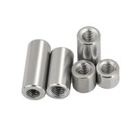 Écrous d'accouplement filetés Écrous d'accouplement ronds moletés en acier inoxydable 304, filetage interne M6, M8, M10, argent, lot de 2(M8XOD12X15(2pcs))