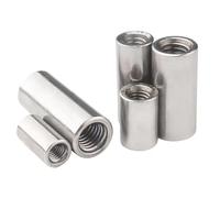 Écrous d'accouplement filetés Écrous de couplage ronds en acier inoxydable 304, filetage femelle, plusieurs tailles, lot 10(M5*8 * 15)