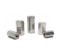 Écrous d'accouplement hexagonaux, 5 écrous de raccordement hexagonaux à filetage fin M10x1,25 en acier inoxydable 304, longueur 20-35 mm(M10X1.25X35)