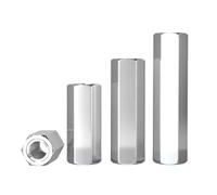 Écrous d'accouplement hexagonaux Écrou de couplage long en acier inoxydable 304, entretoise hexagonale(12mm,M4 (5Pcs))