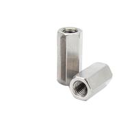 Écrous d'accouplement hexagonaux, Écrous de raccordement hexagonaux A2-70 en acier inoxydable 304, M6, M8, M10 et M12, lot 2 ou 5(M12x19x55 2pcs)