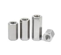 Écrous d'accouplement hexagonaux, Écrous de raccordement hexagonaux en acier inoxydable 304 A2-70 M6 M8 M10 M12(M10X17X22 2pcs)