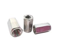 Écrous d'accouplement hexagonaux, Écrous hexagonaux en acier inoxydable 304 A2-70 M5 M6 M8 M10 M12 argentés, 1/2/5 pièces, tailles multiples(1pc M12x19x15mm)