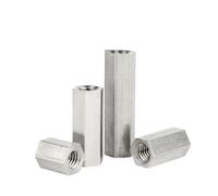 Écrous d'accouplement hexagonaux, Entretoises hexagonales en acier inoxydable 304 (5/10 pièces) M2, .5, M3, M4(14mm,M2 10pcs)