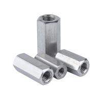 Écrous d'accouplement hexagonaux M3 en acier inoxydable 304, connexion à écrou Long, barre filetée, accessoires de quincaillerie(M3x4.7x4mm-5pcs)