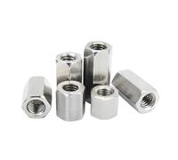 Écrous d'accouplement hexagonaux, Raccord hexagonal en acier inoxydable 304, argenté, M6 à M16(M12 x 19 x 40 (1pcs))