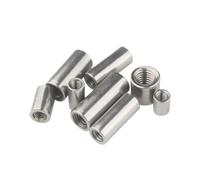 Écrous d'accouplement longs et ronds, M6-M12, acier inoxydable 304, argent, 1/2/5 pièces, 20-40 mm (2 pièces M8, diamètre extérieur 12 mm, 40 mm (L))(5pcs M6 Od 10mm,20mm (L))