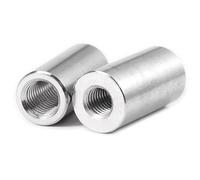 Écrous d'accouplement ronds et longs， Écrous de couplage ronds, tige, barre, goujon, connecteur rond, fixations, acier inoxydable 304, 10 pièces(M8*20 * 25)