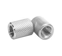 Écrous d'accouplement ronds moletés, 1 à 5 pièces, M3 M4 M5 M6 M8 M10 M12 M14 M16, tête plate cylindrique allongée en acier inoxydable moletée(M8x15x12 2pcs)