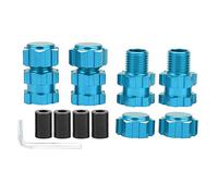Écrous d'adaptateur hexagonaux de 17mm, moyeux de roue cannelés, combinateur d'extension adapté à la voiture Traxxas MAXX 1/10 RC (Bleue)