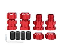 Écrous d'adaptateur hexagonaux de 17mm, moyeux de roue cannelés, combinateur d'extension adapté à la voiture Traxxas MAXX 1/10 RC (Rouge)