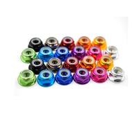 Écrous de blocage, 2 à 10 écrous de blocage bride en aluminium avec insert nylon M2 .5 M3 M4 M5 M6 M8, anodisés multicolores(Sliver-M4 10pcs)