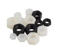 Écrous de blocage écrous en plastique en nylon blancs M2- M12 d'hexagone pleins (M6,Blanc (Naturel),100)