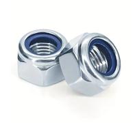 Écrous de blocage hexagonaux à insert en nylon métrique 7 tailles, écrous zingués, entraînement hexagonal, finition brillante, filetage complet M3 M4 M5 M6 M8 M10 M12 Écrous Hexagonaux(M8 (20PCs))