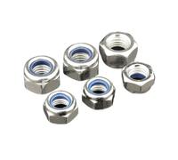 Écrous de blocage hexagonaux en acier au carbone, 50/100 pièces, M2, M2.5, M3, M4, M5, M6, M8, nickelés, autobloquants(50pcs,M3)