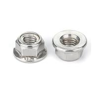 Écrous de blocage hexagonaux en acier inoxydable, 2 à 10 pièces, M4, M5, M6, M8, M10, M12, à bride, en nylon, sans dents(Metal Lock,M8(5pcs))