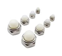 Écrous de blocage hexagonaux en acier inoxydable avec capuchons en nylon métallique M4-M12-5 pièces attaches à tête en forme de dôme de gland(Nylon Cap,5pcs M6)
