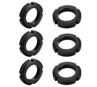 Écrous de blocage ronds à quatre fentes M30 x 1,5 mm, 6 pièces, en acier au carbone, for divers roulements, for applications industrielles, noir