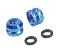 Écrous de buse de vélo bleus composant de service Manipulation simple | Lot de 2 écrous de valve Presta pour pneu sans chambre à air pour vélo de route VTT en aluminium ultraléger
