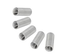 Écrous de connecteur ronds, attaches d'écrou d'accouplement en acier inoxydable, écrous de quincaillerie de tige OD pour tige filetée 5 pièces 5pcs M6*12 * 10