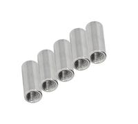 Écrous de connecteur ronds, écrou d'accouplement à tige ronde filetée interne en acier inoxydable 304 pour la construction industrielle 5 pièces 5pcs M6*10 * 12