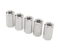 Écrous de couplage hexagonaux M10 en acier inoxydable, antirouille, pour boulons, goujons, tiges filetées, usage intérieur et extérieur, argent, 5 pièces