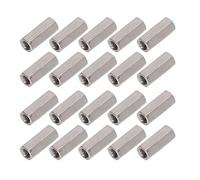 Écrous de couplage hexagonaux M5, écrous de connexion, acier inoxydable 304, filetage femelle, fixation pour boulons, goujons, vis à métaux, tiges filetées, usage intérieur et