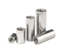 Écrous de couplage ronds, Écrous d'accouplement ronds en acier inoxydable M3-M16, argent, paquet de 3/5/10/21 pièces(10pcs,M3x6x5)