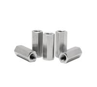 Écrous de fixation, 5 pièces M8 x 1 x 12/16/20/25/30/40/45/50 mm, filetage fin, tige hexagonale, écrou de couplage extensible, vis-mère en acier inoxydable 304, écrou de connexion(M8x1x16)