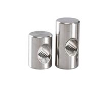 Écrous de goupille de cheville en acier inoxydable, marteau intégré for meubles, boulons à baril cylindrique, filetage métrique M4 M5 M6 (Color : Silver, Size : M6x25 (3Pcs))