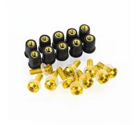 Écrous de Pare-Brise Kit Vis Pare-Brise Moto pour Kawasaki pour Ninja GPZ900R pour Z900 pour ZZ-R1200, Fixation De Pare-Brise, Écrous De Carénage Vis de carénage de Moto(Or)