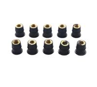 Écrous de puits en caoutchouc pour M4 M5 M6, 10 pièces, compatibles avec le pare-brise de moto, carénage, accessoires de conduite(Color Name: M6)