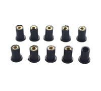 Écrous de puits en caoutchouc pour M4 M5 M6, 10 pièces, compatibles avec le pare-brise de moto, carénage, accessoires de conduite(Color Name: M4)