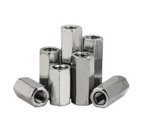 Écrous de raccordement ronds, Écrous d'accouplement hexagonaux à filetage droit et gauche en acier inoxydable 304, paquet M3-M10(2Pcs M6x60 (S10))