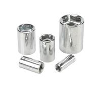Écrous de raccordement ronds, Tailles multiples cylindriques d'acier au carbone d'écrous d'accouplement de Rod douille hexagonale(M8X12X21(5PCS))