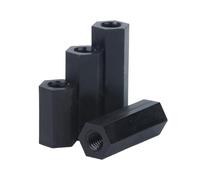 Écrous d'écartement hexagonaux mâles et femelles, Entretoise hexagonale en Nylon noir, 50 pièces, M2 .5 M3 5-18mm, tête plate, Double passage(15mm,M2.5 50pcs)