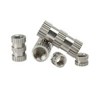 Écrous d'impression 3D, Inserts d'écrou en acier inoxydable, Double Injection moletée, thermofusible intégré, M2 M2.5 M3(50pcs,M3x6x4.5)