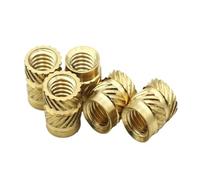 Écrous d'insertion de jeu de chaleur en laiton M2 M3 M4 M5 M6 M8, trou traversant moleté fileté, pièces en plastique de moulage par Injection de cuivre intégré(Length 3.5mm,M2 x od3.2 (50pcs))