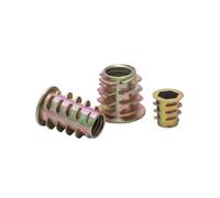 Écrous d'insertion en bois à entraînement hexagonal à bride en alliage de zinc, attaches de meubles filetées for assemblage en bois(M4x8 (50Pcs))