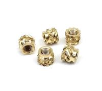 Écrous d'insertion en laiton massif, 50/100 pièces, M1.6 M2 M2.5 M3 M4, for moulage par injection à chaud, filetage moleté double sergé(M1.6xL3xOD2.5 100pcs)