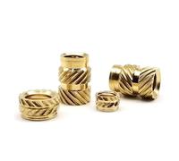 Écrous d'insertion en laiton massif M2 à M10, 50 pièces, for moulage par injection à chaud, impression 3D, filetage moleté double sergé(Length 4mm,M2(OD 3.5mm) 50pcs)