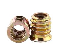 Écrous d'insertion filetés, 20 pièces écrous d'insertion d'entraînement à douille hexagonale en acier au carbone zingué connecteur de fixation de boulon fileté pour meubles en bois (M8*15mm)
