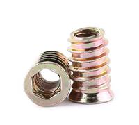 Écrous d'insertion filetés de 20 pièces, Inserts d'écrou insert fileté bois Écrous à Insert filetés d'entraînement Écrou à Tête Hexagonale Écrous à Visser en pour Meubles en Bois (M10*25mm)