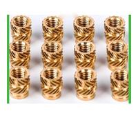 Écrous d'insertion filetés moletés thermofusibles en laiton, lot de 100/10 pièces, M1/M1.2/M1.4/M2/M2.5/M3/M4/M5/M6/M8, filetage femelle, M6 (diamètre extérieur 8 mm), longueur 4,0 mm